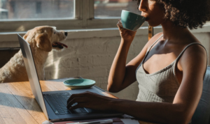 woman with laptop